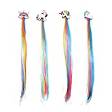 4 pinzas para el pelo de unicornio, pinzas para el pelo de color de peluca encantadora, para cumpleaños de niños, Halloween, pelo DIY, para fiesta de cumpleaños diaria de princesa de niña