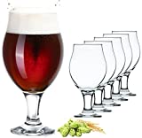 PLATINUX Cerveza Tulipanes Juego de Vasos de Cerveza 6 Piezas 500ml (Max. 560ml) Vasos de Cerveza Vaso de Cerveza Giratorio