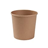 BIOZOYG Vasos de Cartón Kraft para Alimentos Vasos Bio Marrón Los Vasos Compostables Vaso para Llevar Vasos de Helado de Papel Los 25 Vasos Desechables Biodegradables 600ml