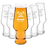 Kit de vasos de cerveza Maverton Glass - personalizado - capacidad 400 ml - excelente idea de regalo - H20cm x Ø7,8cm - Perfecto para hombres amantes de la cerveza - quita la sed