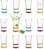 PLATINUX Juego de 12 copas de licor, 2,5 cl, copas de té, copas de vodkag de cristal