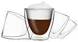 DUOS Feelino - Set 03: 4 x 200 ml - Vasos Térmicos Doble Pared, para Mantener Bebidas Calientes o Frías Más Tiempo, con Efecto Suspendido, Apto para Té