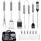 Accesorios para barbacoa Gusoul, utensilios de parrilla de acero inoxidable de 21 piezas en estuche para barbacoa, regalo perfecto para hombres, esposo o papá