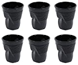 Kaleidos Set 6 Vasos Arrugados 22 cl Ø8 cm en Cristal Prensado Negro