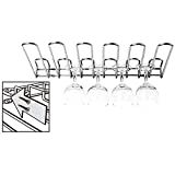Paderno 44060-01 44060-02 Rack-buffet colgante de cristal, acero inoxidable, fijación a pared