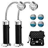YushengTai Juego de lámparas para barbacoa, luz LED multifuncional para barbacoa, 2 piezas, lámparas inalámbricas para exteriores, linterna para barbacoa, ajustable en 360 grados con 4 hojas de pegatinas de hierro