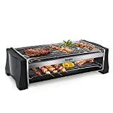 Barbacoa eléctrica, parrilla eléctrica de acero inoxidable de 2000 W adecuada para cenar con amigos y familiares en el balcón y el jardín