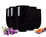 Sendez 6 vasos negros de 320 ml para agua, zumo, cóctel, trago largo