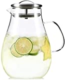 Tetera Taza Jarra Vidrio 2 litros Tetera de hielo Fácil de limpiar Fácil de verter Muy adecuado para Vino Jugo Leche Agua fría Agua caliente Café Vaso