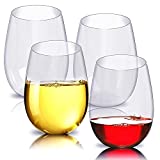 Zodensot, 4 Uds., copa de vino de plástico irrompible PCTG, copas de vino inastillables, transparente, reutilizable, jarra de cerveza para jugo de frutas, vasos