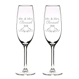 Champagne 2 copas de cristal, personalizadas con grabado - clásico (2)