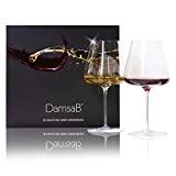 DamsaB Set 2 Copas de Vino en Cristal Precioso - Copas Universales para Tinto y Blanco, Diseñado en Colaboración con Noto Italian Sommelier