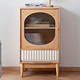 Portabotellas de vino Gabinete de caniche Licores y vasos, Mesa de almacenamiento de vino de madera maciza, Decoraciones de vino de piso de pie para cocina Bar Comedor C