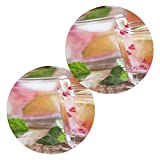 Imanes de nevera bonitos de 3,42 pulgadas de diámetro, copas de vino coloridas y hermosas, imanes de nevera divertidos para puerta de metal, cocina, pizarra blanca, oficina, 2 uds.