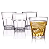 MICHLEY Vasos de Cerveza 255ml Juego de 4 Tritan - Jarras de Cerveza de Plástico Irrompibles Vasos de Agua Apto para Lavavajillas