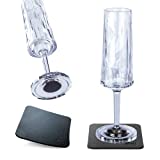Vasos magnéticos de plástico silwy® HIGH-TECH con almohadillas metálicas de nano gel: vasos de camping antideslizantes, accesorios para barcos y yates (vino espumoso // 0,15 l // juego de 2)