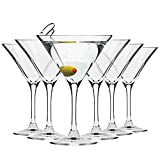 Vasos Krosno Cóctel Martini Bar Copa de cristal | Juego de 6 | 150ML | Colección Élite | Ideal para el hogar, Fiestas en Restaurantes y Recepciones | Apto para Lavavajillas y Microondas