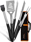 Heldenwerk Kit profesional de herramientas para barbacoa de acero inoxidable - Juego de 4 accesorios para barbacoa - Herramientas para parrilla de barbacoa