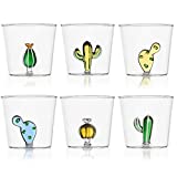 Ichendorf Set 6 Vasos Agua Decorados Cactus Plantas Desierto