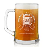 Jarra de cerveza de cristal Maverton con personalización - capacidad 500 ml - H12 cm x Ø8,5 cm - gran idea de regalo para las vacaciones perfecta para cualquier hombre que ama la buena cerveza - perfecto