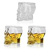 Vaso de licor, juego de 3 vasos de chupito de cristal de calavera con calavera, taza de calavera de 75 ml, copas de whisky de calavera, cóctel de vino, vodka, cerveza, barra de bebidas