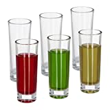 Relaxdays Set de 6 Vasos, 6 cl, Vaso, Chupito, Café, Base Pesada, Resistente, Apto para Lavavajillas, Transparente, 6 uds