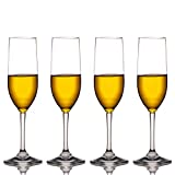 MICHLEY Copas de champán irrompibles 170 ml Juego de 4 copas de champán de plástico tritán Apto para lavavajillas