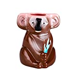 harayaa Mugs Hawaii Tiki Koala Mug 500ml Taza de vino de cerámica para copas, cócteles, regalos para adultos - Marrón