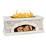 blumfeldt Matera - Brasero, Hoguera: 50,5 x 26,5 cm, Impermeable y anticongelante, Combustible: Madera o carbón, MagicMag: MgO Piedra artificial, Acero, Efecto piedra/negro