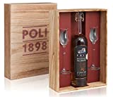 POLI GRAPPA BASSANO 24 QUILATES 70 CL PAQUETE DE MADERA CON DOS VASOS