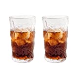 qbznanbei Vasos de agua Juego de vasos de vidrio de dos piezas de 12.5 oz Glacier Glacier Glacier Vaso de agua sin plomo Adecuado para todo tipo de vasos Vasos Cristalería
