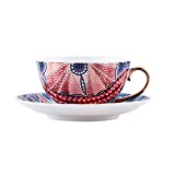 COLiJOL Trofeo Taza de café y platillo de porcelana, 7.43Oz / 220Ml Taza de cóctel Taza lisa con asa Vasos para beber Taza de té Vasos Taza de té de piña Taza de té de piña / Ross