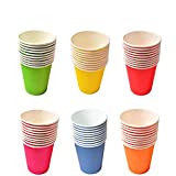 60 vasos de papel multicolores, vasos de papel desechables, vasos de papel para fiestas, adecuados para manualidades, bebidas frías y calientes, picnics, fiestas, barbacoa (6 colores)