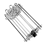 4YANG Pinchos de barbacoa Marco de asador de acero inoxidable Asador de metal Fabricante de kebab Parrilla Horno de jaula de agujas universal, pincho de carne y tenedor 10x