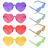 flintronic 8 pares de anteojos con forma de corazón hippy, anteojos transparentes de color caramelo, anteojos de fiesta novedosos para adultos de Halloween, niños y niñas