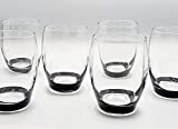 Pagano home 6 vasos para agua / wisky negro en vaso modelo Aurora negro negro