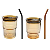 Baoblaze 2 vasos de pajita con tapa multiusos para vasos domésticos a prueba de polvo