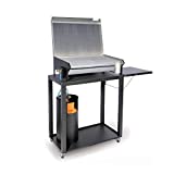 Barbacoa de exterior en acero con piedra de lava, 50 x 40 cm, BEL-FER modelo 1219BBQC/50, funciona con gas GLP