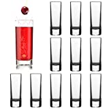 Juego de 12 chupitos de licor, 6 cl, fondo grueso, cristal de alta calidad, para tequila vodka whisky y licores
