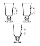Juego de 3 vasos de café irlandés de 250 ml con pie irlandés, vasos de café caliente, chocolate caliente, copas de vino caliente