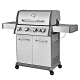 MASTERCOOK - Barbacoa a gas MASTER con ruedas potente y práctica, fácil de mover, sistema de fácil limpieza (5 fuegos)