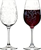 Muldale, juego de 2 copas de ginebra vintage grabadas 460ml, diseño Eleanor, para Margarita, Negroni, Gin, gran capacidad, cristal cristalino de alta transparencia