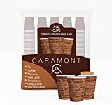 Caramont, 7 oz, Vasos de Papel, 400 Piezas con Palas de Madera, Ecológicos y Desechables, Resistentes al Calor, Ideales para Café, Té, Cumpleaños, etc.