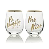 Mikasa 'Celebrations' - Copas de vino navideñas sin tallo, Transparente/dorado, 2 piezas