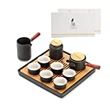 LZJKFY Juego de té semiautomático de cerámica japonesa Juego de té Kung Fu Juego de té semiautomático azul real negro (Color: negro) (negro)