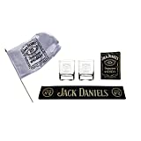 Paquete de regalo de Jack Daniel's: bandera de JD, naipes, vasos mezcladores y tapete para bar
