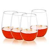 QHYK 4 vasos de bebida de vino premium, reutilizables, irrompibles, plástico sin BPA, para fiestas, bodas, camping, picnic, jardín y al aire libre, 16 onzas