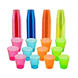 Matana 150 Vasos de Chupito Neón de Plástico Rígido, 30ml - Resistente
