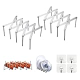 Soportes extensibles para tapas de sartenes, soporte para tapas de acero inoxidable de 2 piezas, vaporera multifunción, portavasos, soporte para tapas, estante para barbacoa (con cuatro ganchos adhesivos)