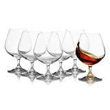 Juego de 6 copas para brandy y coñac, elegantes y resistentes, en copa de bohemia, aptas para whisky, brandy, resistentes y completamente libres de plomo, 400 ml